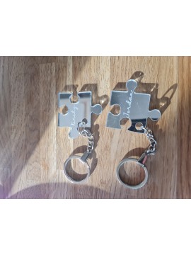 Jigsaw piece keyring set